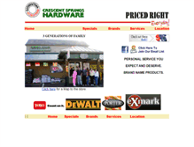 Tablet Screenshot of crescentspringshardware.net